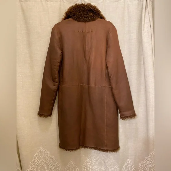 Vince reversible lamb leather shearling fur coat - Picture 5 of 11
